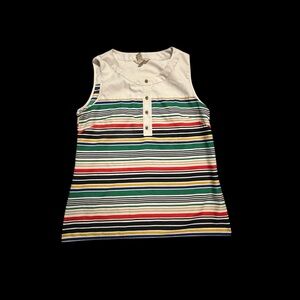BANANA REPUBLIC Women Lightweight  Tank Top Multicolor Striped Small